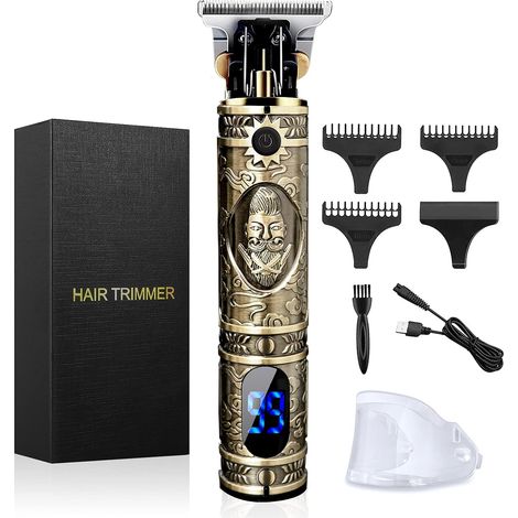 Tondeuse à cheveux pour hommes, kit de tondeuse à barbe Tondeuse à cheveux électrique pour hommes Rasoir électrique professionnel en T (1/2)
