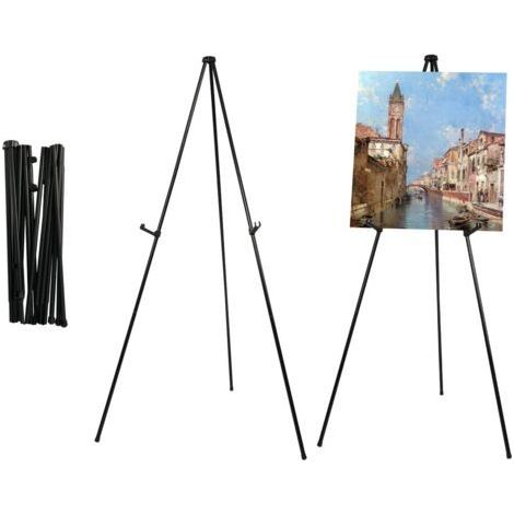 Chevalet Noir Portable et Pliable, Trépied de Présentation pour Affiches, Tableaux, Écriteau Magasin (1/5)