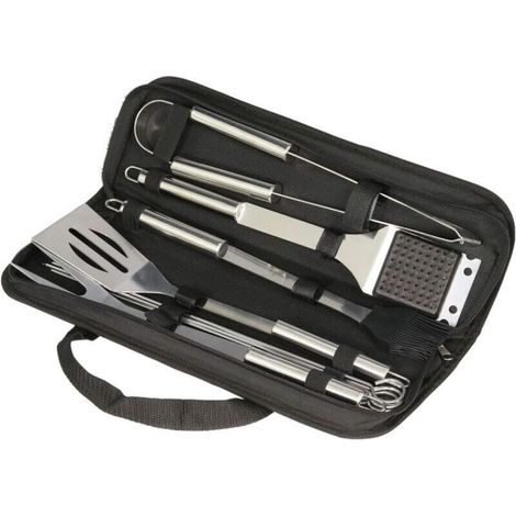 1 kit accessoires de barbecue, en acier inoxydable, pelle 4 en 1, portable, pour gril extérieur et pique-nique (1/5)