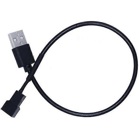 Câble adaptateur USB mâle vers 3 broches de 30 cm pour ventilateur de processeur de boîtier PC (1/4)