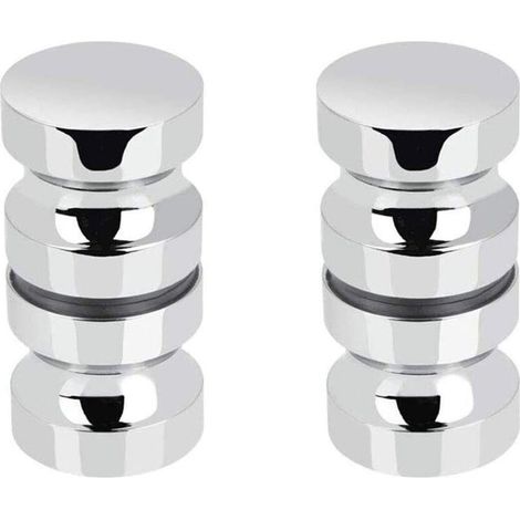 Stainless steel shower door handle set with aluminum handle - AquaForge (1/5)