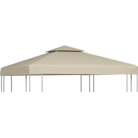 Cover For Pavilion  Beige  Polyester with PVC coating  3x3 metres vidaXL