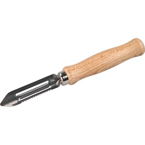 Fackelmann Sparschäler 15 cm mit Holzgriff Kartoffelschäler Gemüseschäler