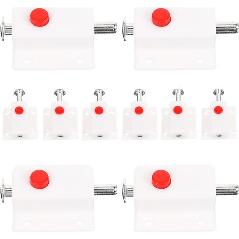 Loquet de Sécurité de Porte en Plastique Blanc, Lot de 10 Pièces (1/5)