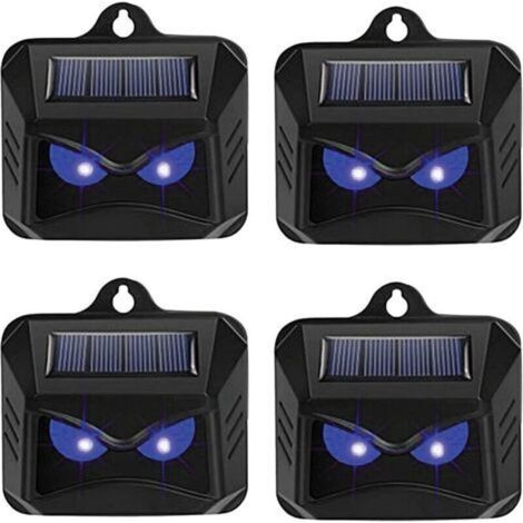 Solar Wild Animal Repellent – 4 Units with Blue LED Light – Effective Protection Against Raccoons, Deer, Foxes, Wild Boars (1/4)