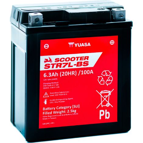Batterie scooter YUASA STR7L-BS YTX7L-BS 12V 6AH 100A