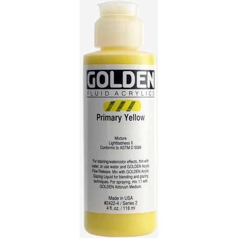 Peinture Acrylique - GOLDEN - Jaune Primaire - 119ml - Haute Résistance - Flexibilité