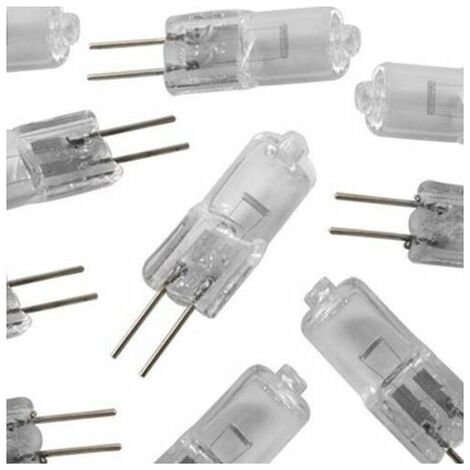 10pcs DC 12V GY6.35/G6.35 50W Halogen Bulbs Dimmable Warm White 2700K 2-Pin Clear Capsule Light Bulbs for Chandeliers, Desk Lamps, Pendant Lights, Hanging Lamps (1/4)