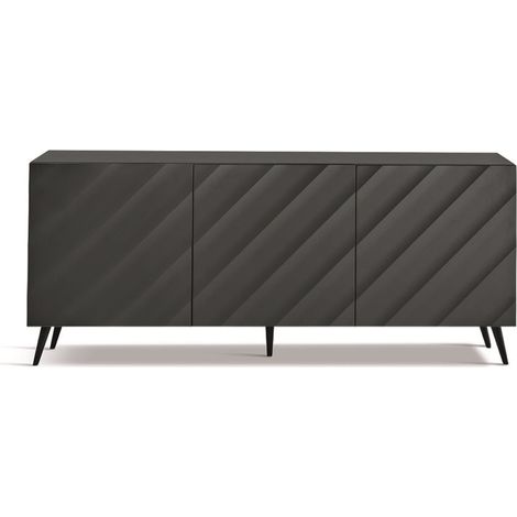 Madia 180 cm in legno Antracite 3 ante e 5 piedini - KALLA (1/3)