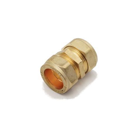 PrimaPlus Dzr Compression Coupling 22mm - Pack of 10 Brass Fittings (1/2)