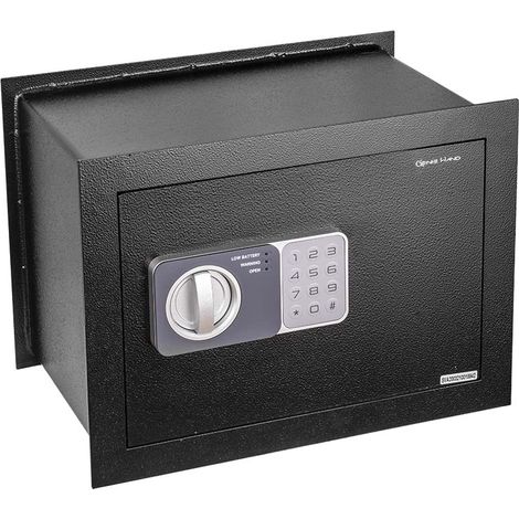 Genie Hand  Cassaforte Elettronica a Muro Media Cassetta di Sicurezza con Codice a Combinazione e Chiave con Serratura B-Class e Sistema Anti Bounce Casseforti per Soldi