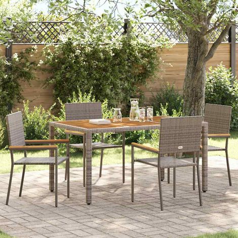 Garten Stapelstühle 4 pcs Grau und Braun 54 x 56 x 90 cm