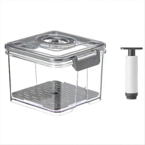 Boîte de conservation sous vide transparente pour réfrigérateur, grise, taille S (1/5)
