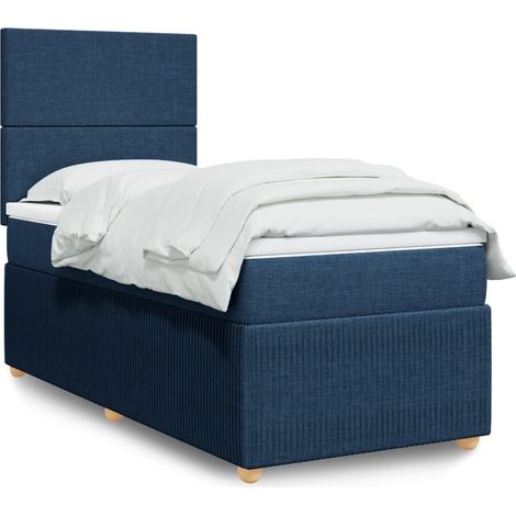 Giroletto a Molle con Materasso Blu 100x200 cm in Tessuto vidaXL (1/5)