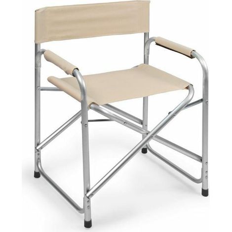 TrAdE Shop Traesio - Sedia Regista Crema In Alluminio Per Mare Pesca Spiaggia Giardino Pieghevole 490006 - (1/5)