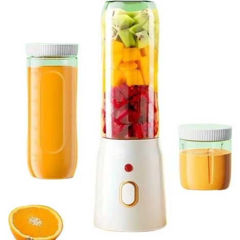 Blender électrique portable 500 ml, rechargeable par USB, sans fil et puissant, idéal pour les smoothies, milkshakes, jus et autres préparations culinaires. Matériau : acier inoxydable. (1/3)