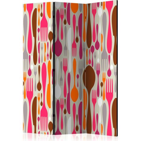 Paravento - Cutlery - pink and violet [Room Dividers] - 135x172 (1/4)