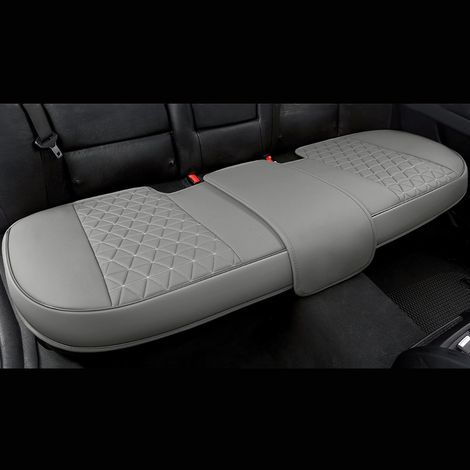 Black Panther Housse de siège de Voiture arrière en Cuir PU pour 90% des Voitures, matelassée en Triangle - Gris (1/5)