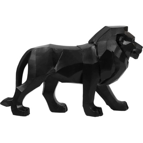 Statue - HOME DECO FACTORY - Lion Origami - Noir