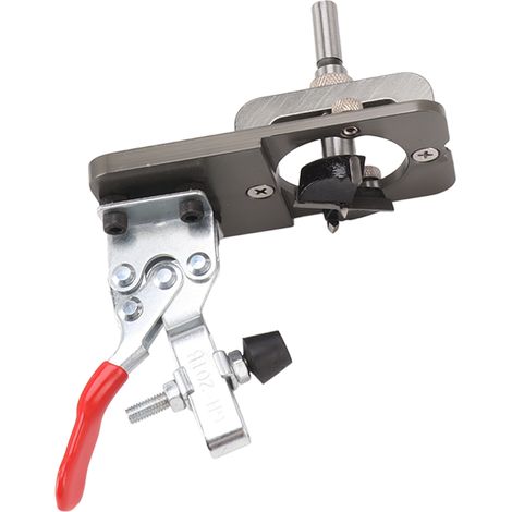 Jeu de gabarit de perçage pour charnières invisibles 35mm, guide de perçage en alliage d'aluminium avec fixations, pour portes et armoires (1/5)