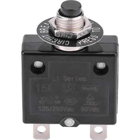 Disjoncteur thermique à réarmement manuel 15 A avec protection contre les surintensités et les surcharges (1/5)