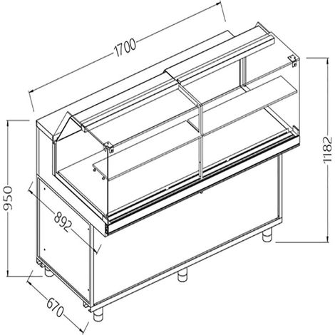 Vitrines neutres pour snacks - vitres basses - Diamond