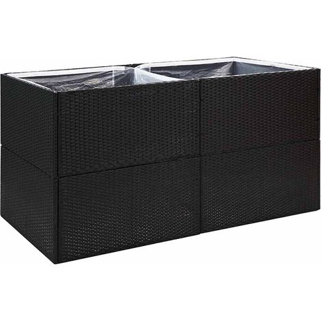 Maison Exclusive - Pflanzkübel Schwarz 157x80x80 cm Poly Rattan (1/5)