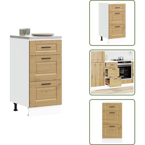 Armadio da cucina - vidaXL Base da Cucina Porto Rovere Artigianale Legno Multistrato - Cucina artigianale