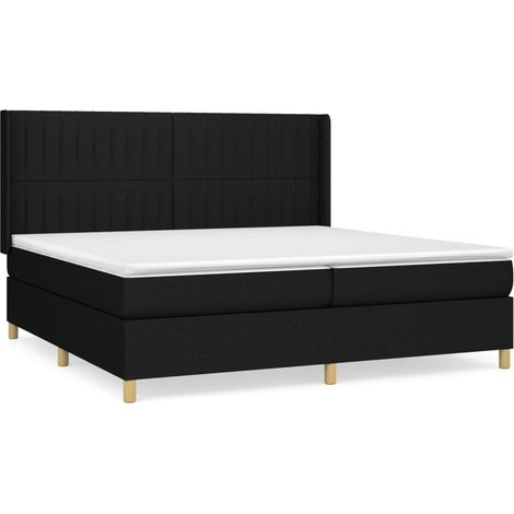 Maison Exclusive - Giroletto a Molle con Materasso Nero 200x200 cm in Tessuto (1/5)
