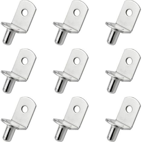 25 Pièces Chevilles de Support d'Étagère Goupille de Support d'Etagère en Métal Taquets pour Etagères L Forme Support Équerre Pour bois ou Verre Armoire Placard Bibliothèque (1/5)