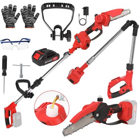 Elettrosega telescopica, Elettrosega a pertica senza filo, Attrezzo elettrico per potatura, Telescopica 153 cm, Compatibile con batteria Makita (1/5)
