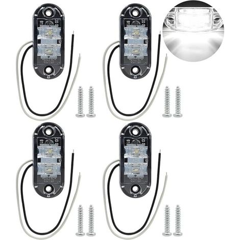 LED-Seitenmarkierungsleuchten, 4 Stück Anhängermarkierungsleuchten, 12/24 V, Weiß, passend für alle Modelle – wasserdichte, energiesparende Autoleuchten (1/4)