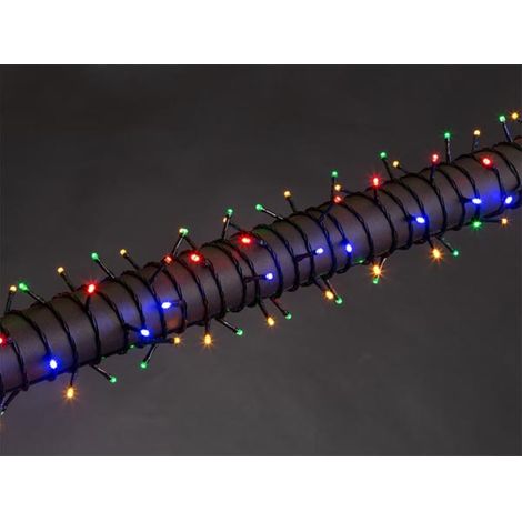 Vellight Luna LED, Lichterkette, 12 m, 160 LEDs, bunt, grünes Kabel, für innen und außen, Modulator, 24 V (1/5)