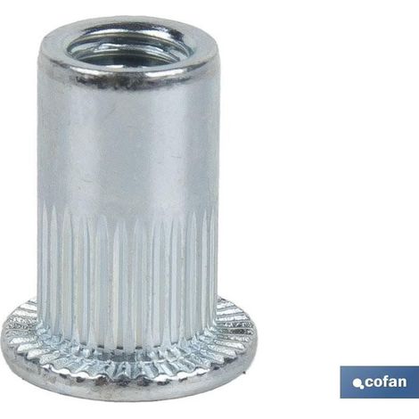 Pack mit 100 breiten Nietmuttern aus Stahl M12