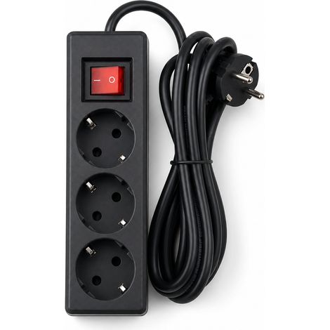 3-Socket Extension Lead with Switch 2 m White (1/5)