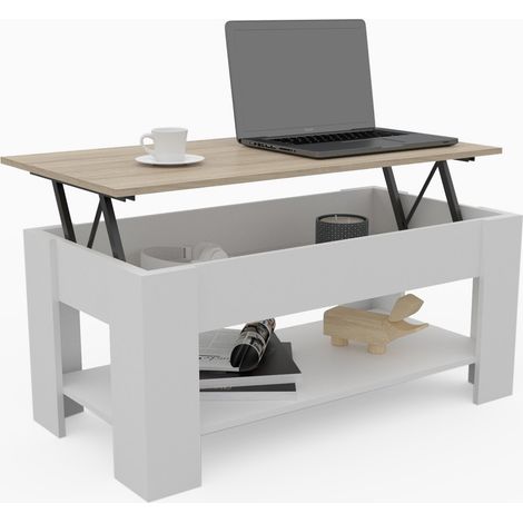 mesa salón sala salita entrada robusta barata minimalista moderna estable melamína (1/4)