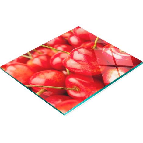 Tabla de cortar y servir decorativa de cristal color cerezo, 60x52 cm (1/5)