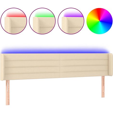 Maison Exclusive - Testiera a LED Crema 203x16x78/88 cm in Tessuto (1/5)