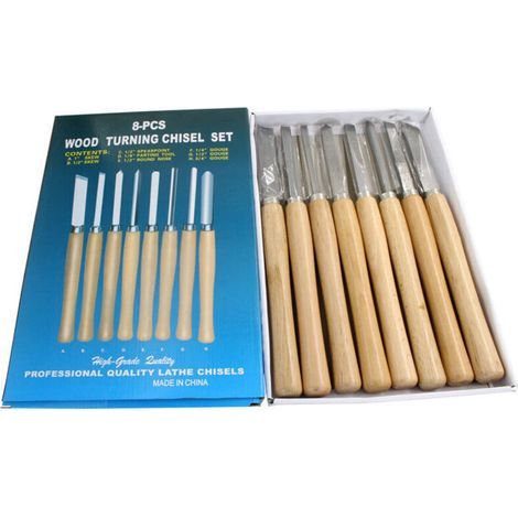 Jeu d'outils de tournage du bois Couteau demi-cercle en acier rapide HSS allongé (1/5)