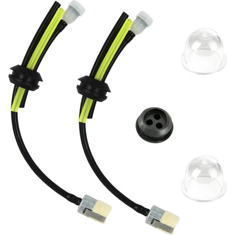 Kit filtro carburante universale (2 pezzi), guarnizione per tubo flessibile, tubo del carburante con pompetta di adescamento, ricambi per decespugliatori, tagliasiepi, tosaerba, ecc. (1/5)