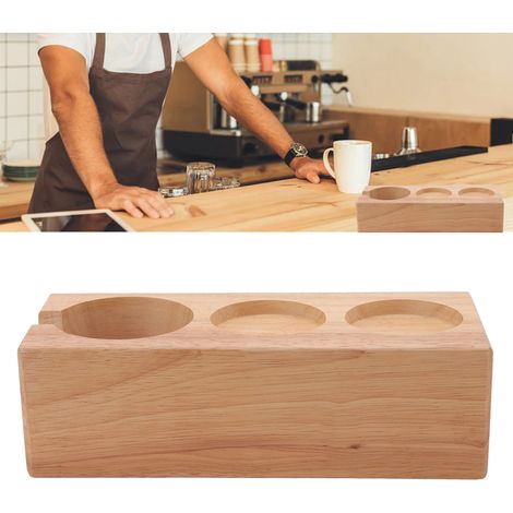 Umweltfreundlicher Kaffeefilterhalter aus Buchenholz für Kaffeebars, Zuhause oder Cafés. Holzfarbe. (1/5)