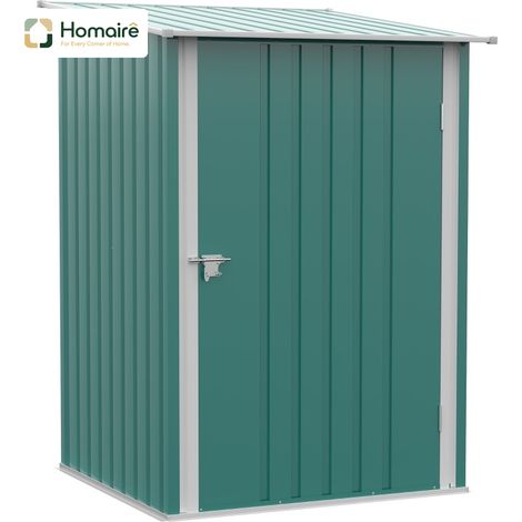 HOMAIRE Gerätehaus Metall Gartenschuppen mit Pultdach Abschließbare Tür Außenbereich Grün (1/5)