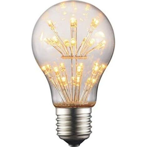 A60 3W LED Ampoule de Filament Forme classique sphérique,220V E27 Culot, Blanc Chaud 2200K, Angle de Faisceau 360°, Equivalent à 30 Watt,Surface imprimée aspect starry (A60) (1/5)