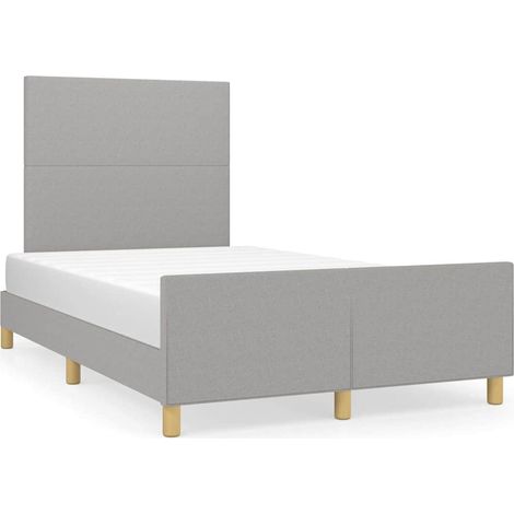 Testiera per letto - Giroletto senza Materasso Grigio Chiaro 120x200 cm Tessuto (1/5)