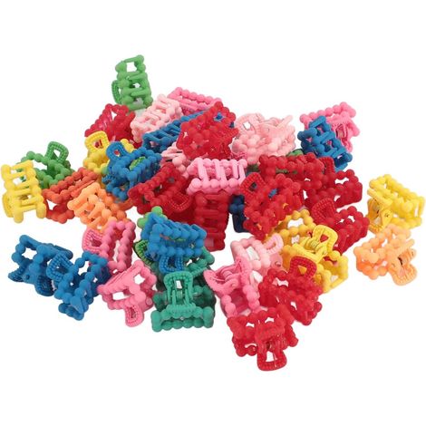 Lot de 100 mini pinces à cheveux pour filles et femmes, mignonnes petites pinces à cheveux en forme de chapeau, accessoires de cheveux colorés, petites pinces à cheveux, antidérapantes en plastique (1/5)