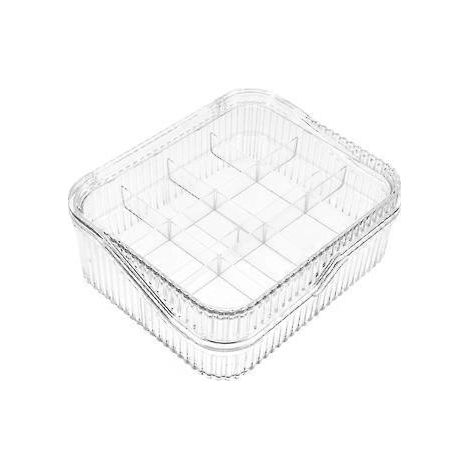 Schmuckaufbewahrungsbox mit insgesamt 16 Fächern, Ringbox mit 2 Ebenen, Ohrringbox