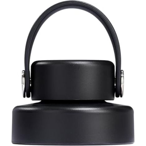 Bouchon Chug Cap pour bouteilles à ouverture large Étanche Isolation en nid d'abeille et Sangle Flexible Lavable au lave-vaisselle Noir (1/5)