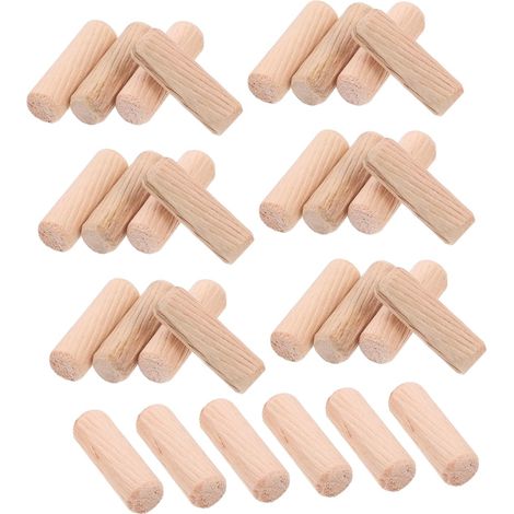Chevilles En Bois Rondes 10 Mm Rainures Diagonales, Tiges De Cheville Robustes, 100 Pièces Pour Bricolage Et Ameublement (1/5)