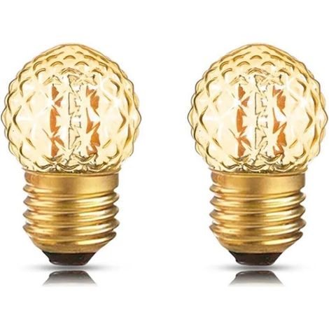 Ampoules De Nuit Led G40 E27 De Faible Puissance 1W, Ampoule Décorative En Verre Ambré En Forme De Diamant À Intensité Variable,E27 220V,1w 2 Pièces (1/2)