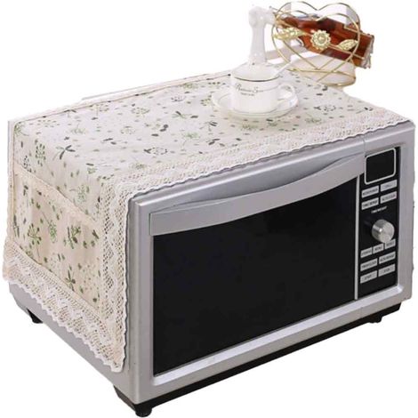 Housse de four à micro-ondes résistante à l'huile, housse de four à micro-ondes multi-usage en coton et lin anti-poussière (1/5)
